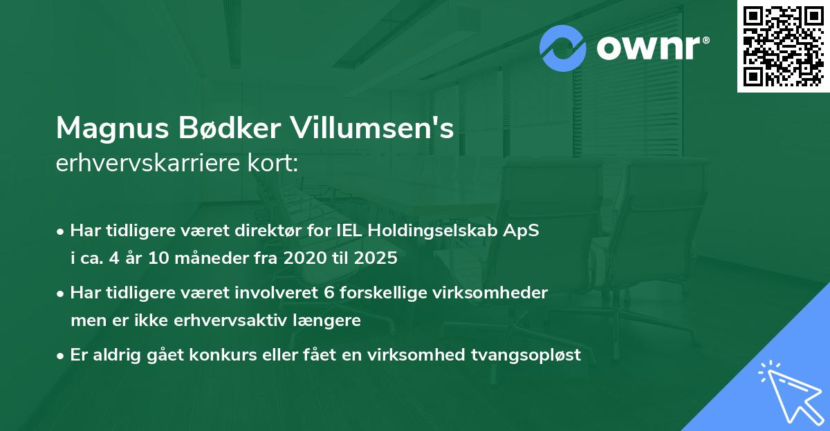 Magnus Bødker Villumsen's erhvervskarriere kort