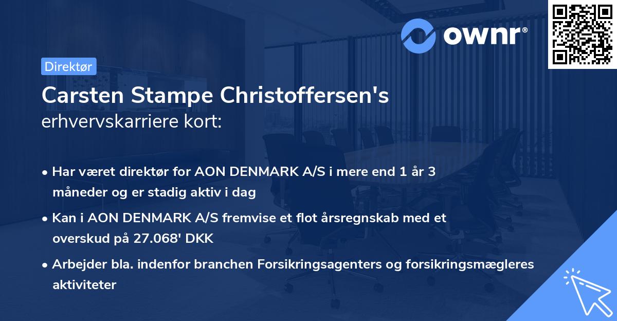 Carsten Stampe Christoffersen's erhvervskarriere kort