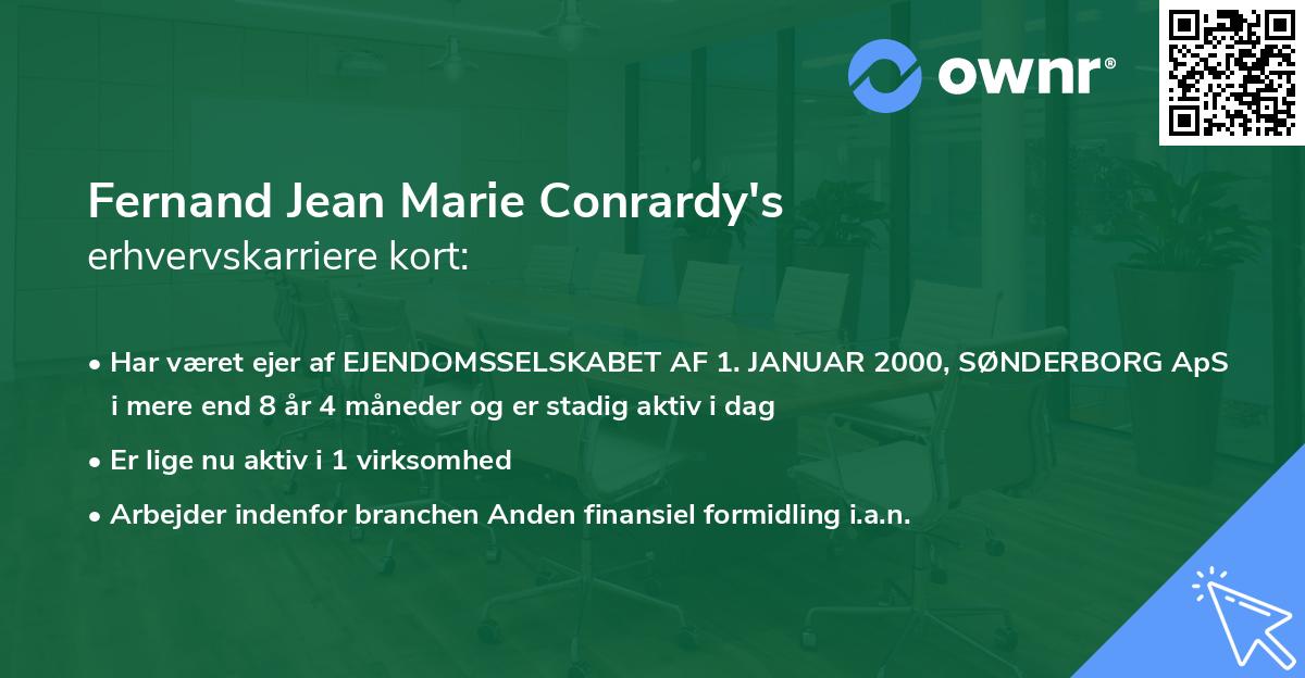 Fernand Jean Marie Conrardy's erhvervskarriere kort