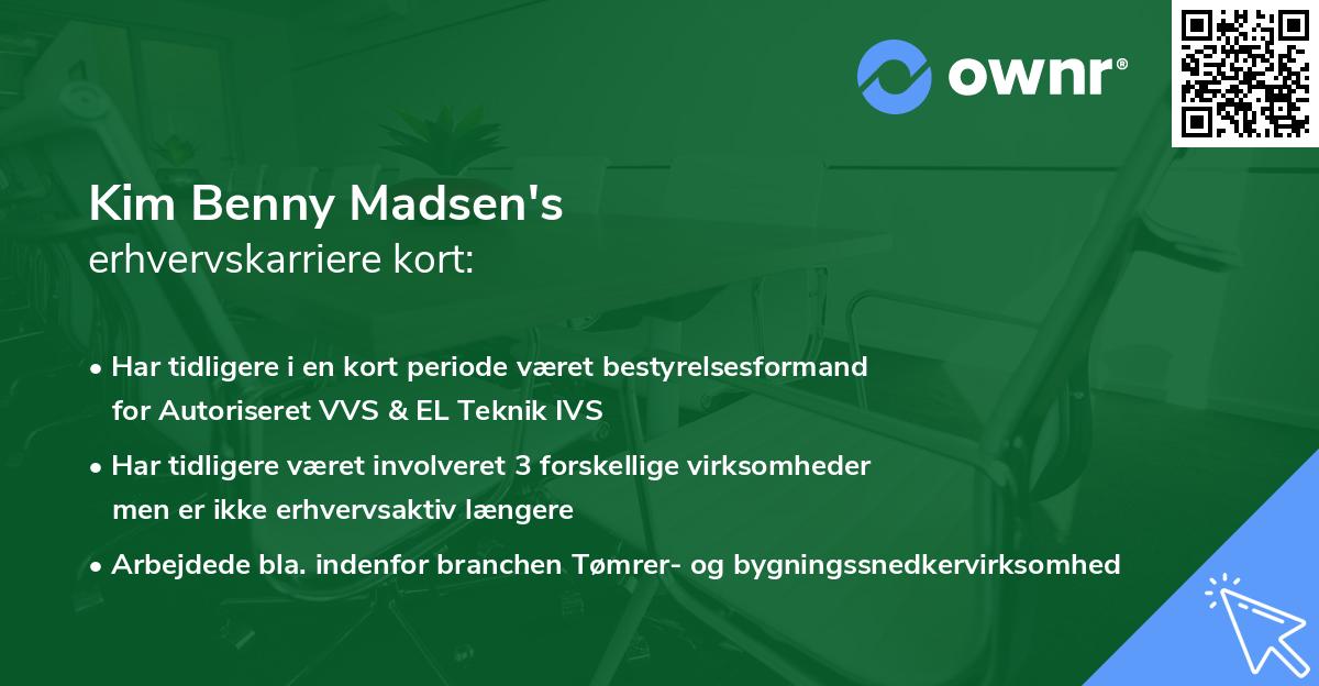 Kim Benny Madsen's erhvervskarriere kort