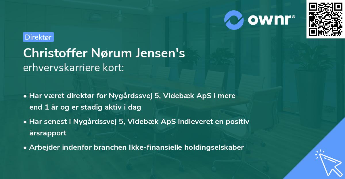 Christoffer Nørum Jensen's erhvervskarriere kort