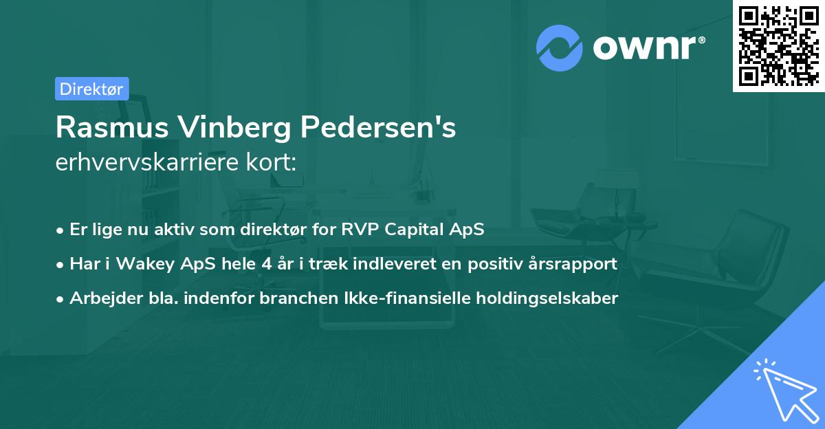 Rasmus Vinberg Pedersen's erhvervskarriere kort