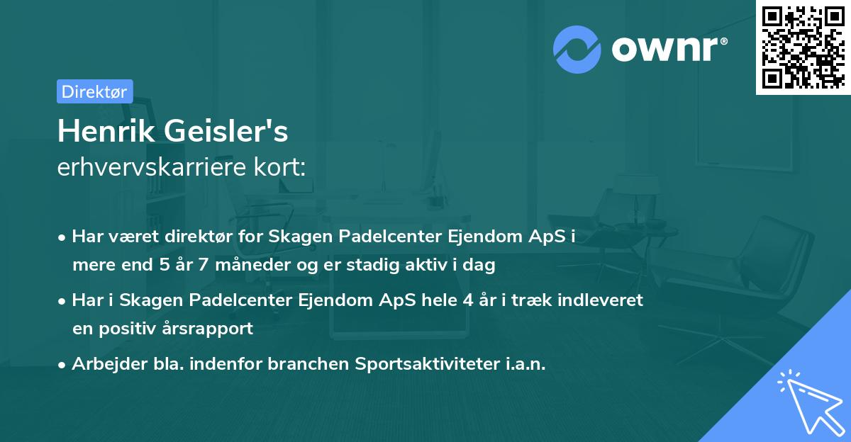 Henrik Geisler's erhvervskarriere kort