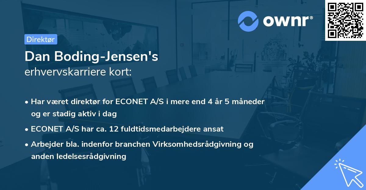 Dan Boding-Jensen's erhvervskarriere kort