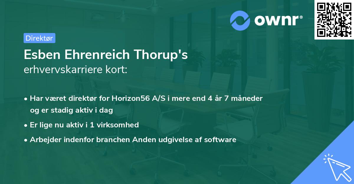 Esben Ehrenreich Thorup's erhvervskarriere kort