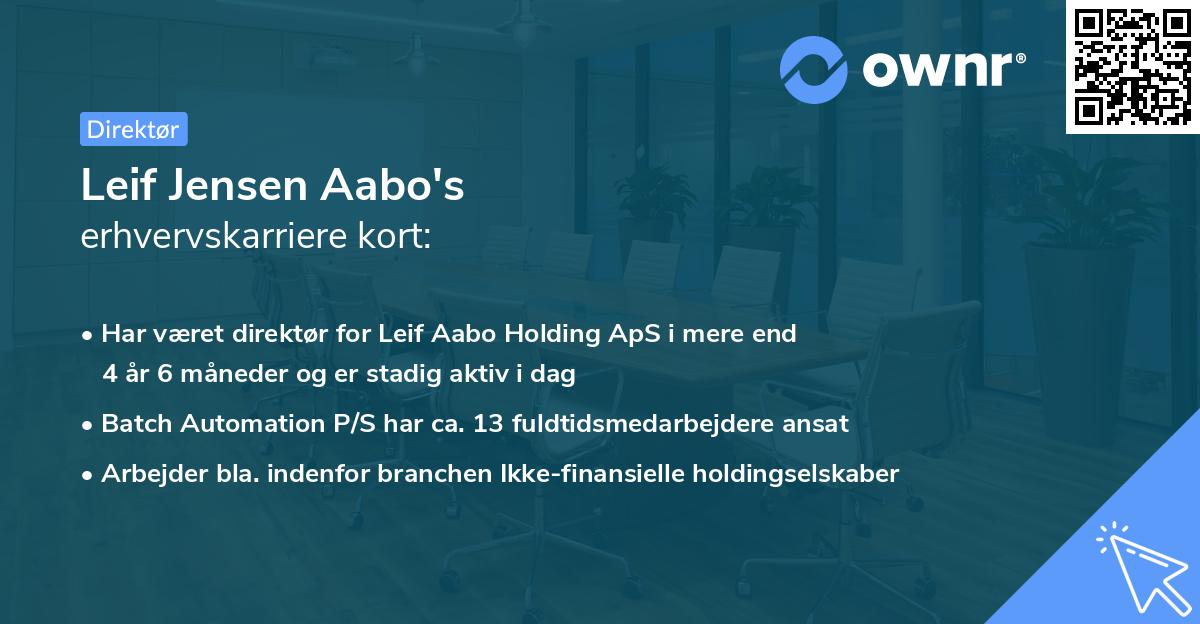 Leif Jensen Aabo's erhvervskarriere kort