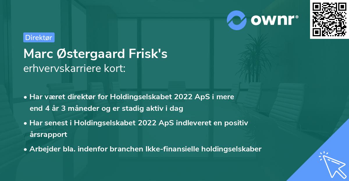 Marc Østergaard Frisk's erhvervskarriere kort