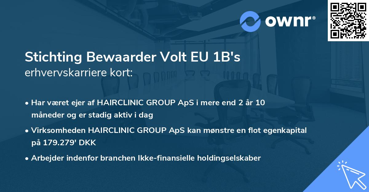 Stichting Bewaarder Volt EU 1B's erhvervskarriere kort