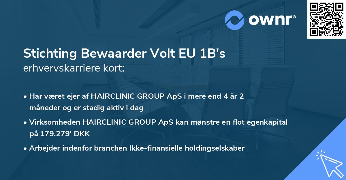 Stichting Bewaarder Volt EU 1B's erhvervskarriere kort