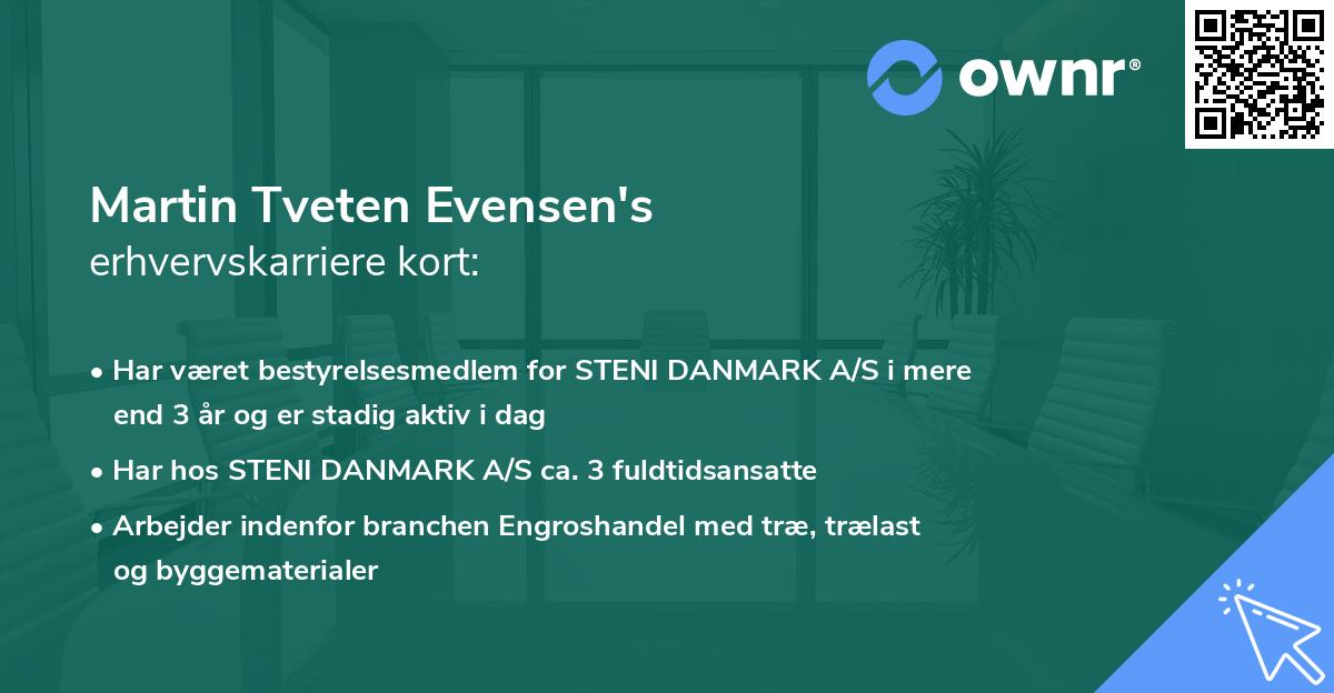 Martin Tveten Evensen's erhvervskarriere kort