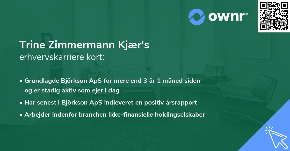 Trine Zimmermann Kjær's erhvervskarriere kort