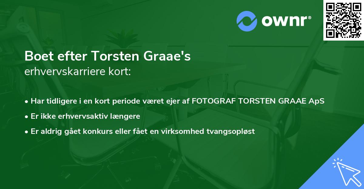 Boet efter Torsten Graae's erhvervskarriere kort
