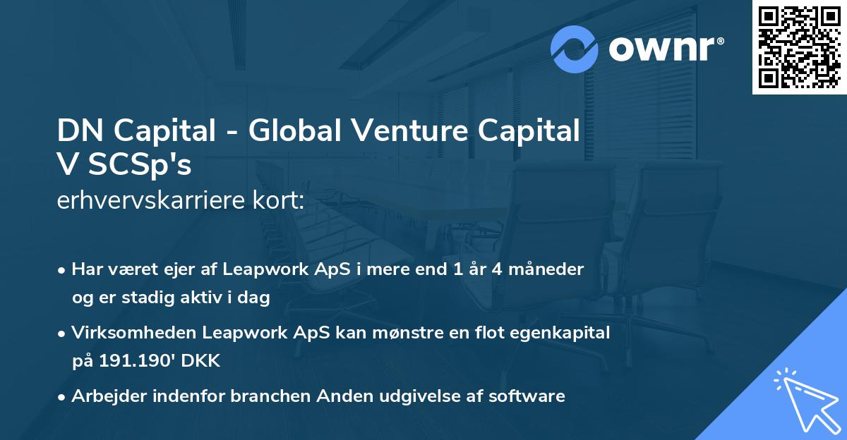 DN Capital - Global Venture Capital V SCSp's erhvervskarriere kort