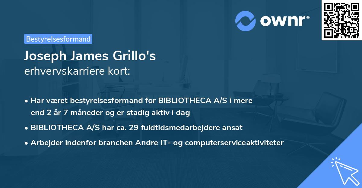 Joseph James Grillo's erhvervskarriere kort