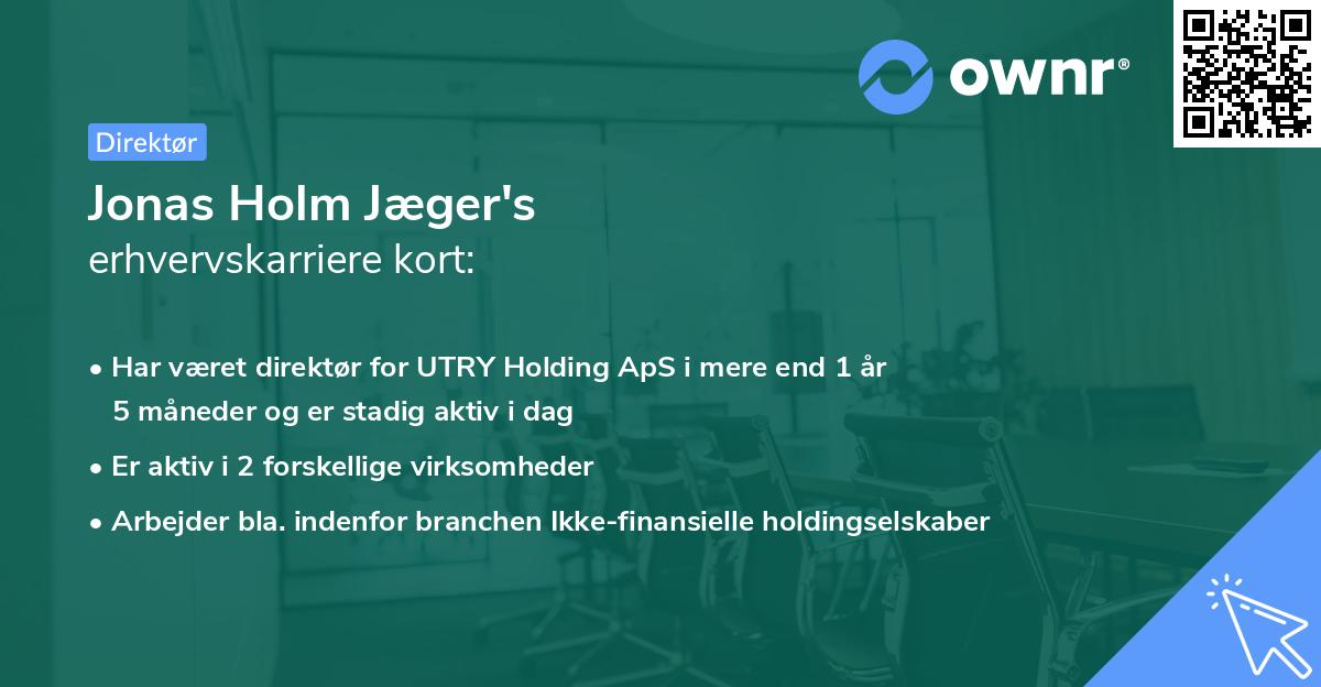 Jonas Holm Jæger's erhvervskarriere kort