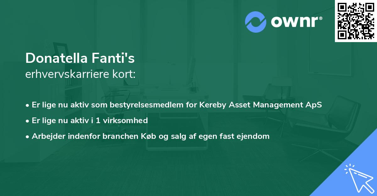 Donatella Fanti's erhvervskarriere kort
