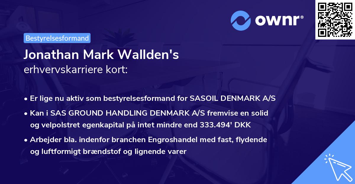 Jonathan Mark Wallden's erhvervskarriere kort