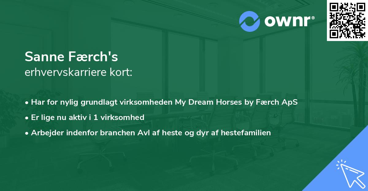 Sanne Færch's erhvervskarriere kort