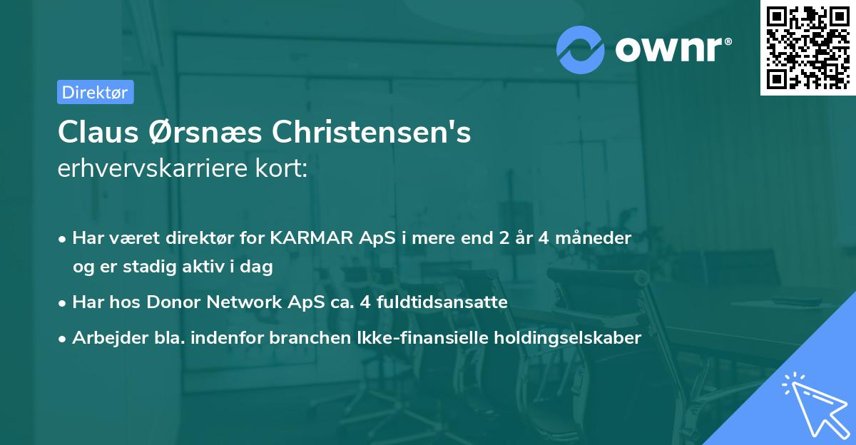 Claus Ørsnæs Christensen's erhvervskarriere kort