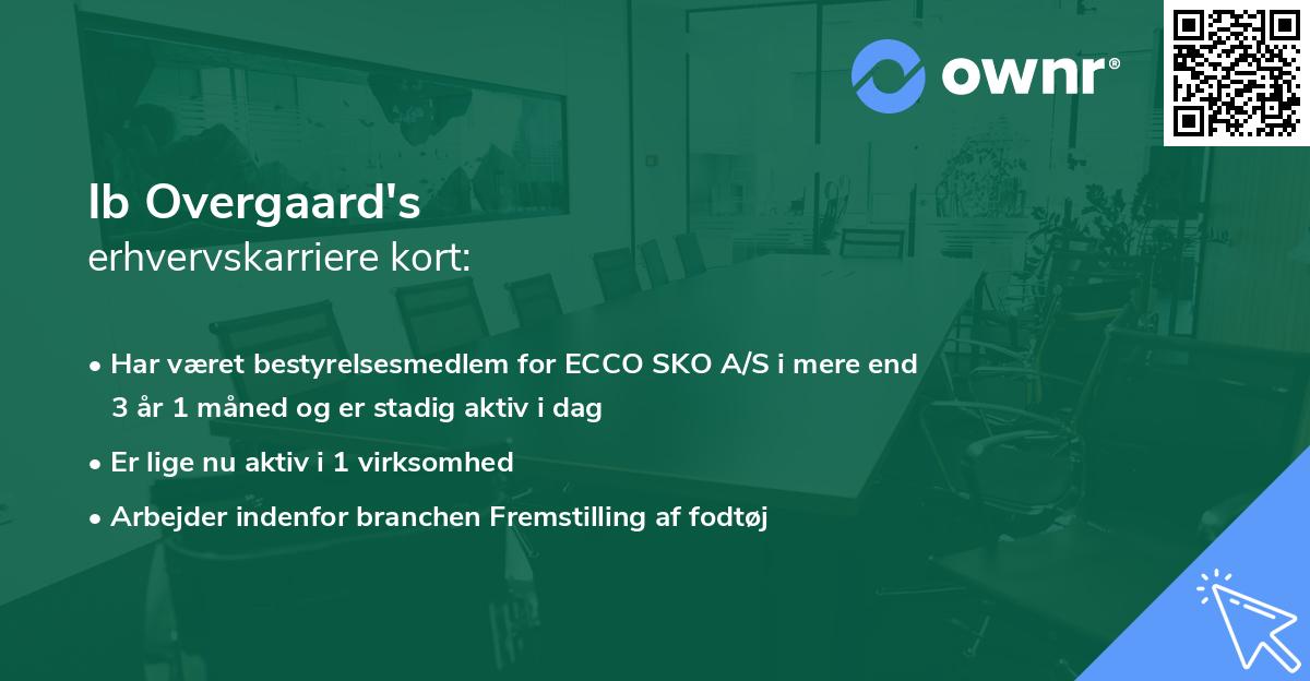 Ib Overgaard's erhvervskarriere kort