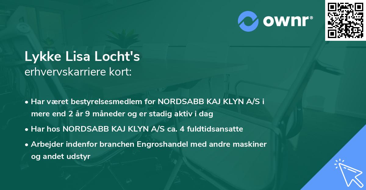Lykke Lisa Locht's erhvervskarriere kort