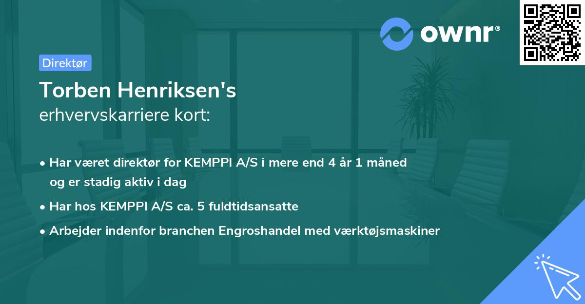 Torben Henriksen's erhvervskarriere kort