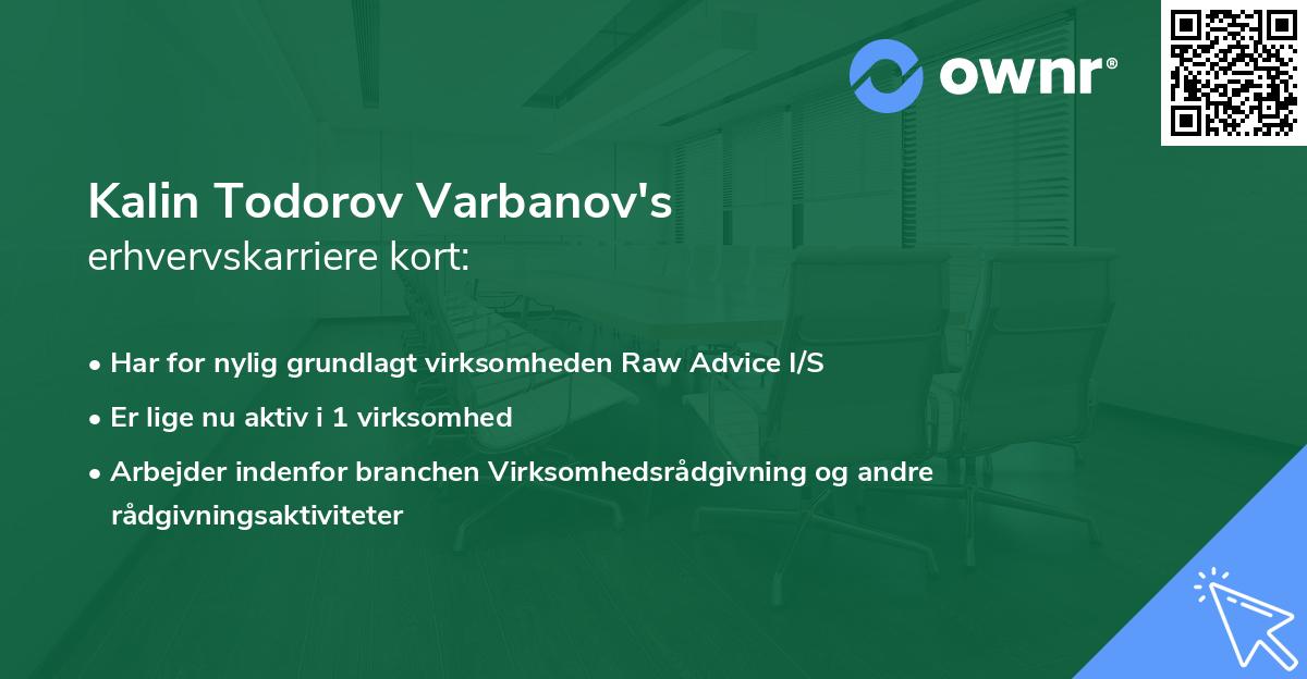 Kalin Todorov Varbanov's erhvervskarriere kort