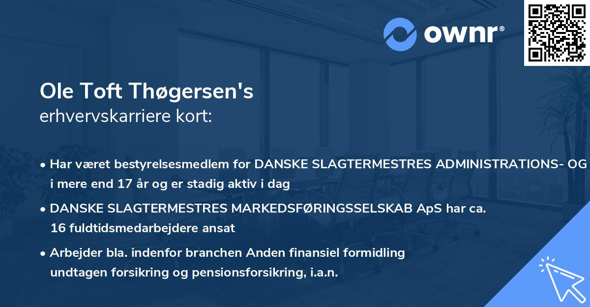 Ole Toft Thøgersen's erhvervskarriere kort