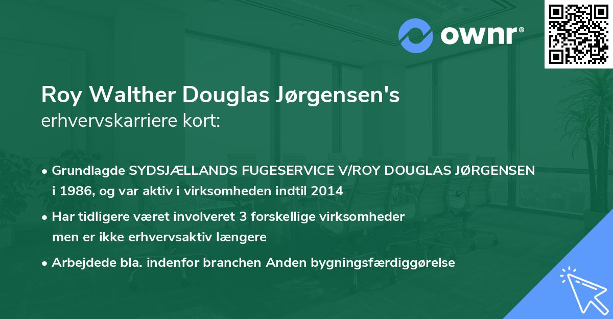 Roy Walther Douglas Jørgensen's erhvervskarriere kort