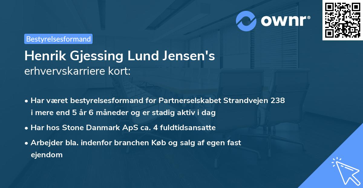 Henrik Gjessing Lund Jensen's erhvervskarriere kort