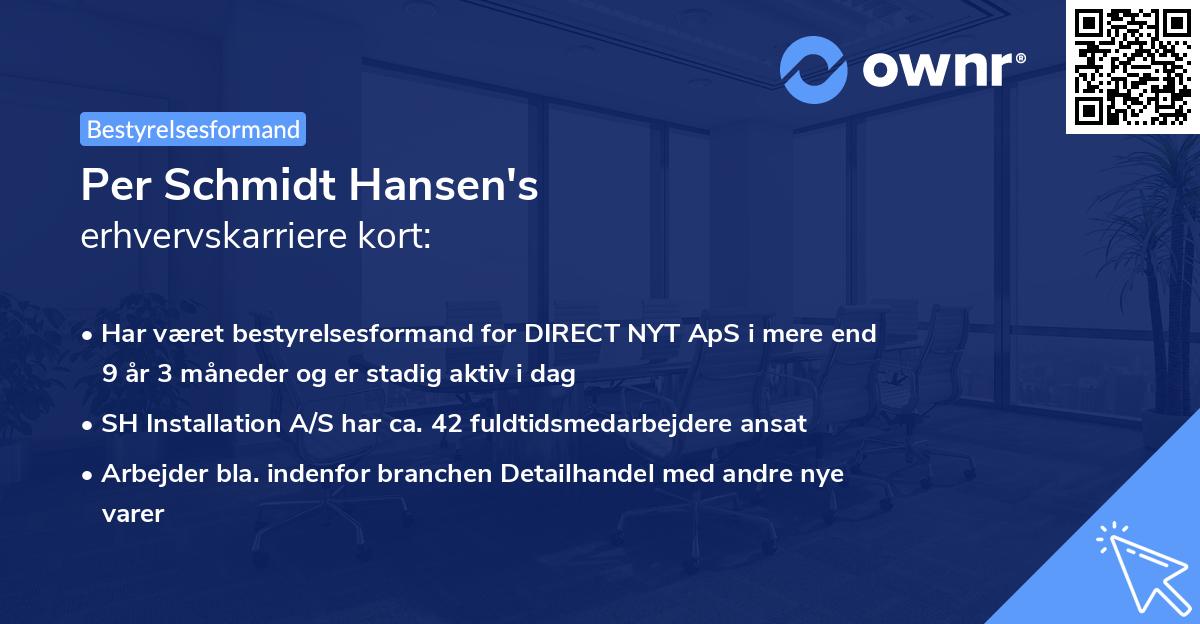 Per Schmidt Hansen's erhvervskarriere kort