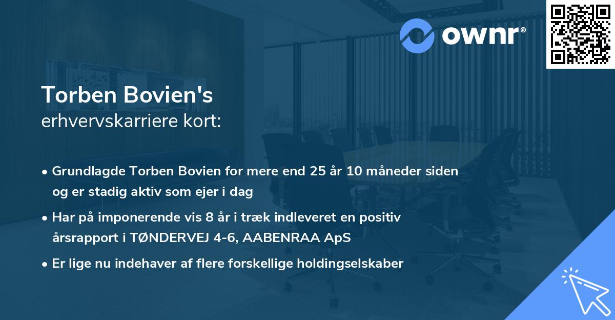 Torben Bovien's erhvervskarriere kort