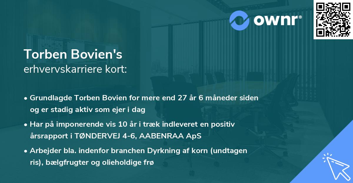 Torben Bovien's erhvervskarriere kort