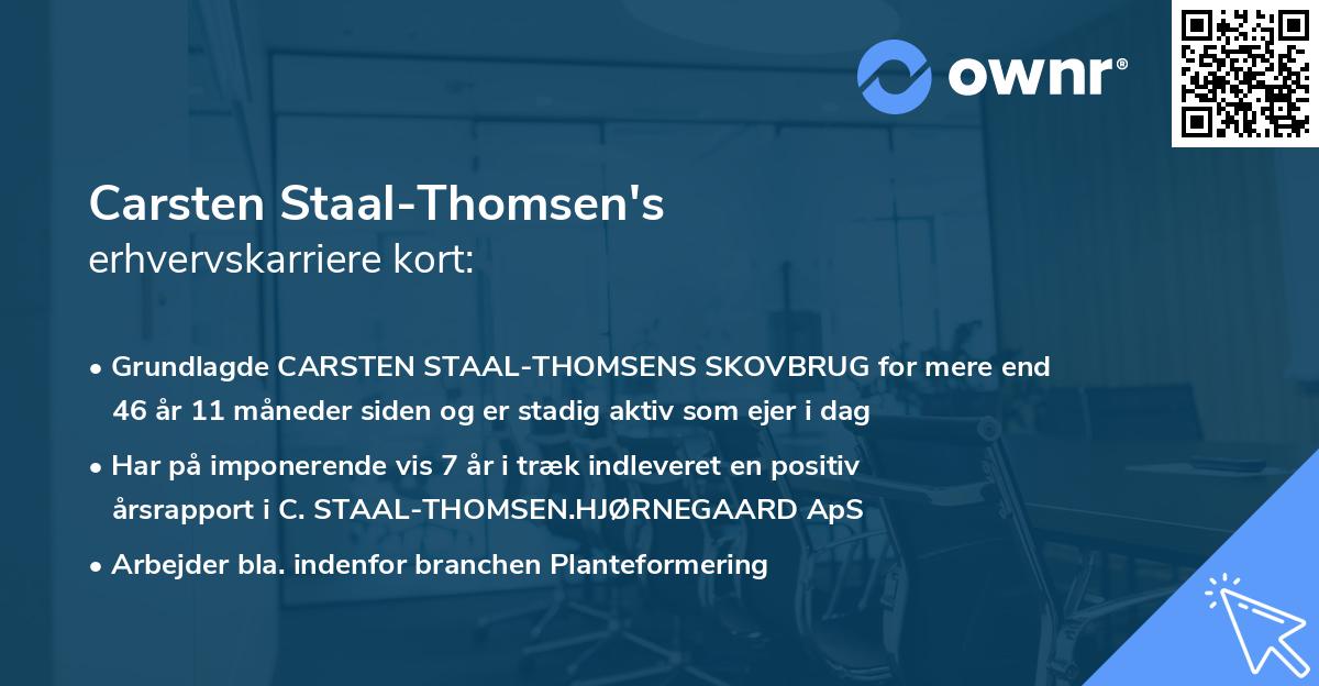 Carsten Staal-Thomsen's erhvervskarriere kort