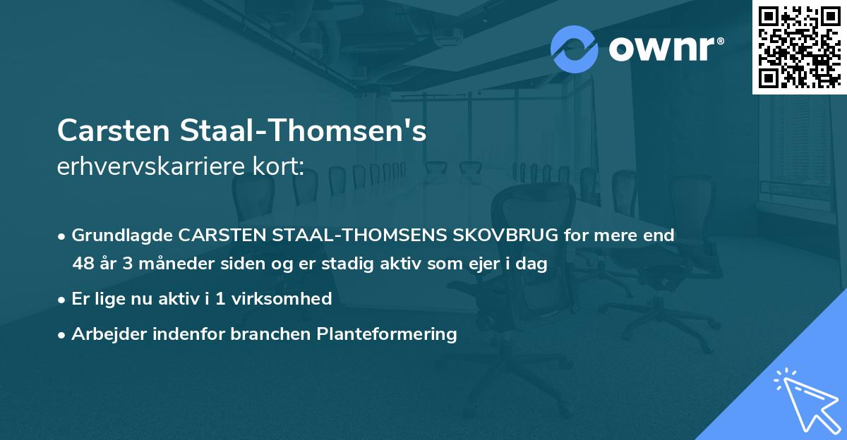 Carsten Staal-Thomsen's erhvervskarriere kort