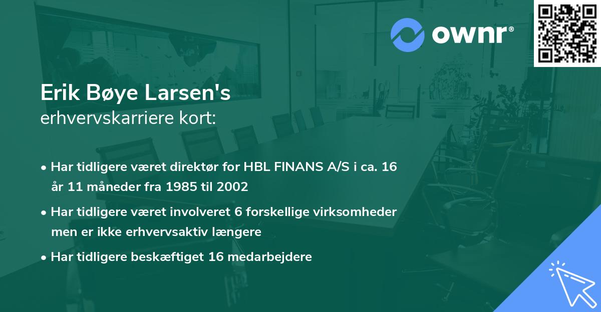 Erik Bøye Larsen's erhvervskarriere kort