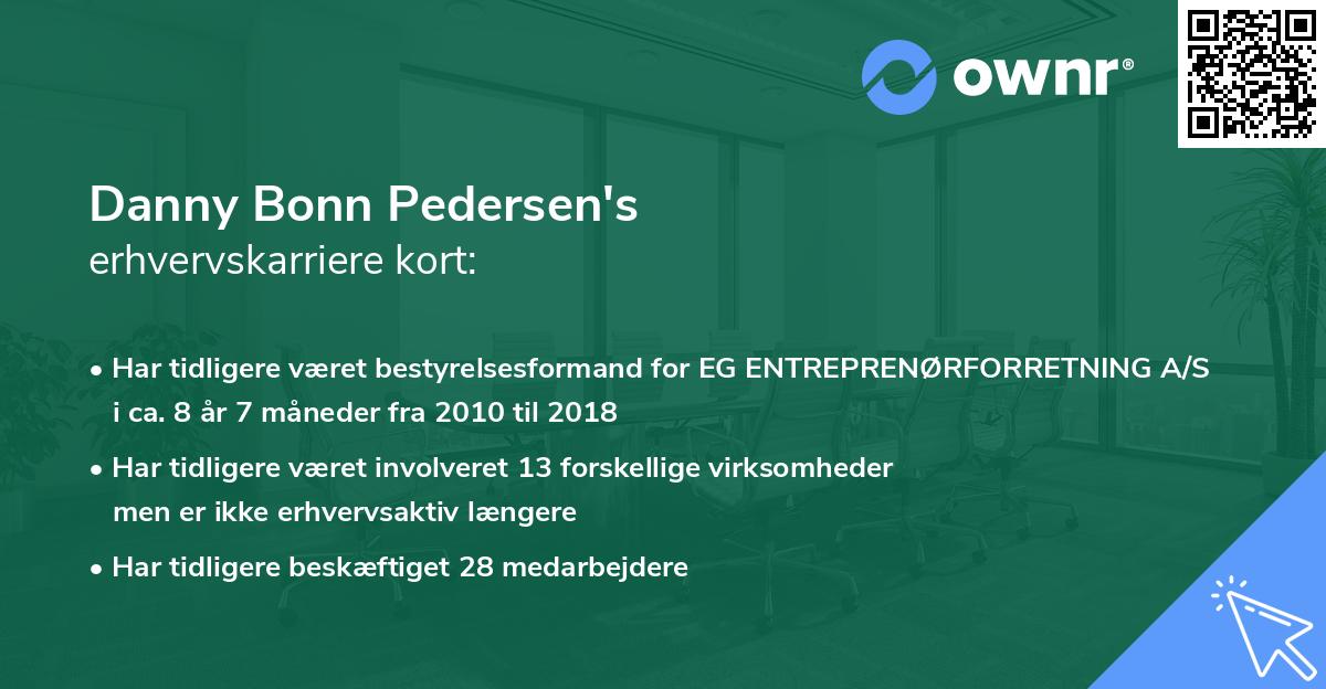 Danny Bonn Pedersen's erhvervskarriere kort