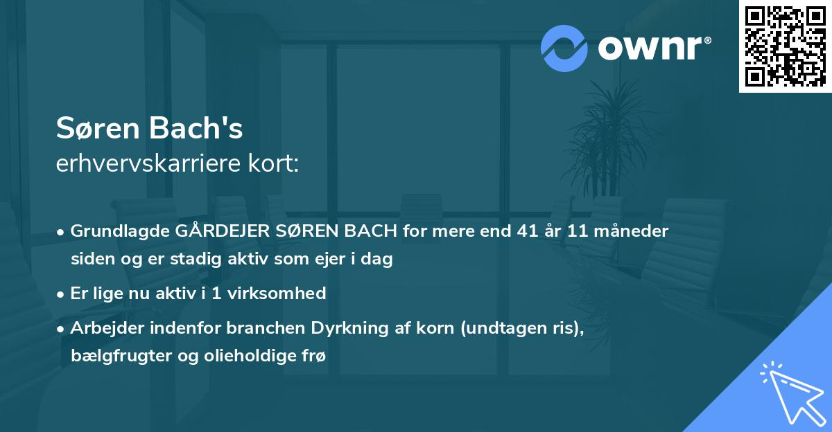 Søren Bach's erhvervskarriere kort
