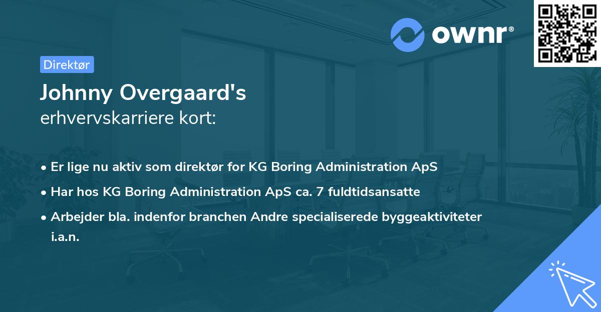 Johnny Overgaard's erhvervskarriere kort