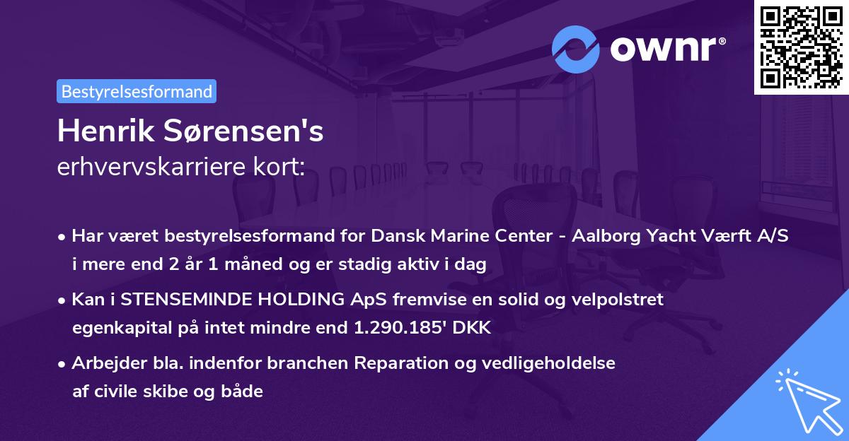Henrik Sørensen's erhvervskarriere kort