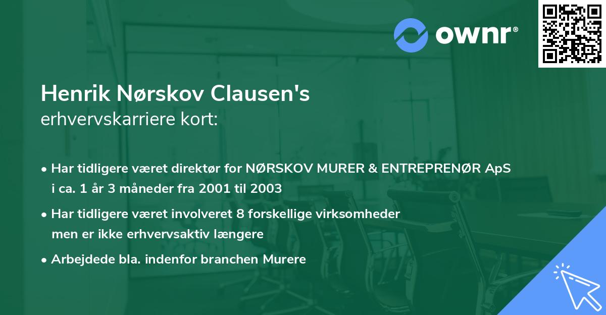 Henrik Nørskov Clausen's erhvervskarriere kort