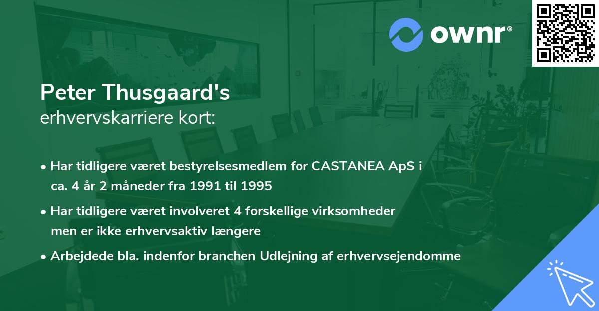 Peter Thusgaard's erhvervskarriere kort