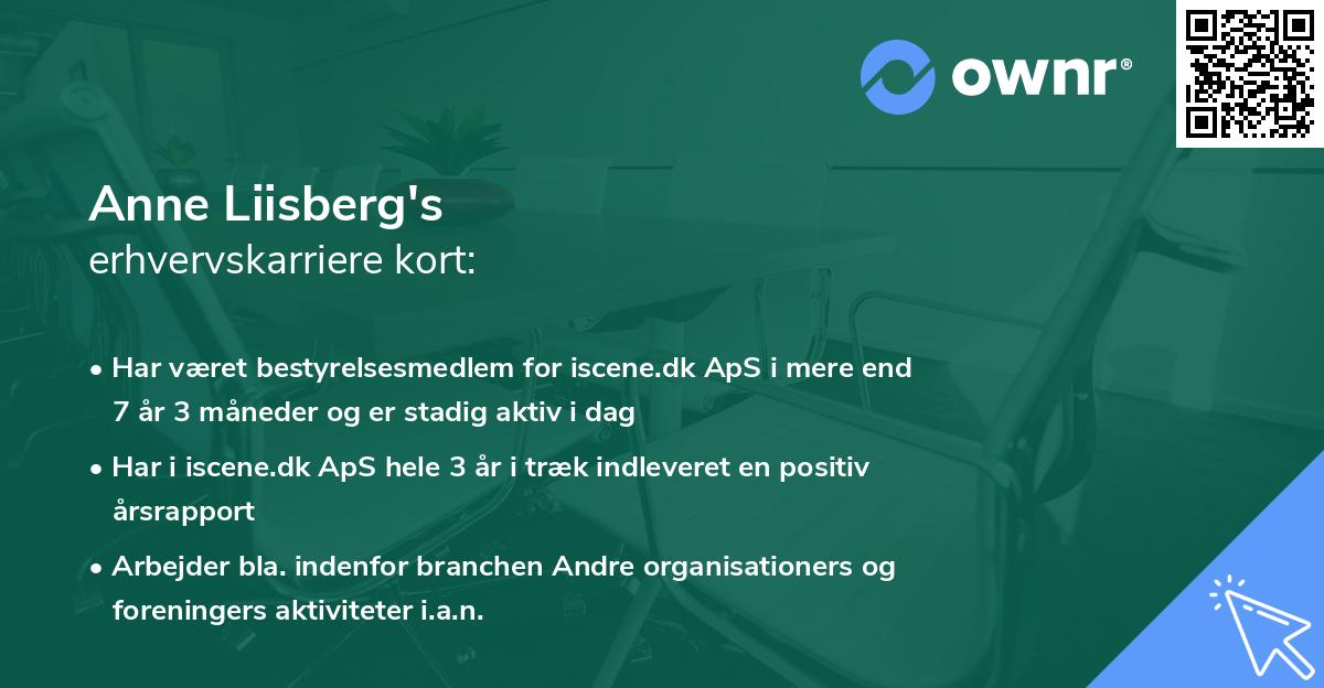 Anne Liisberg's erhvervskarriere kort