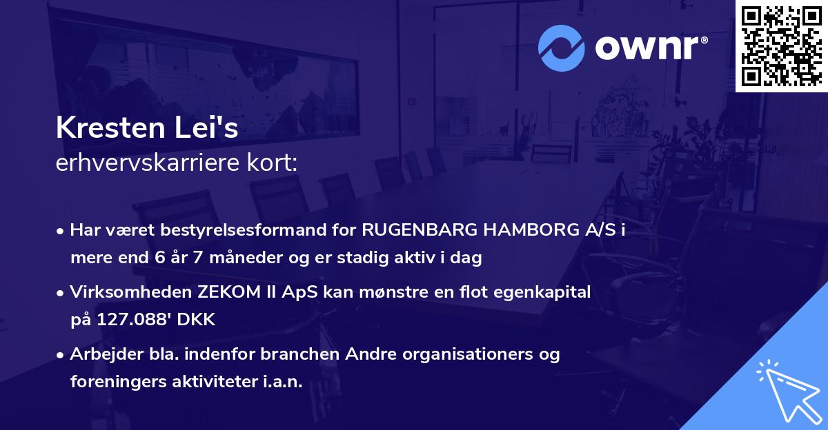 Kresten Lei's erhvervskarriere kort