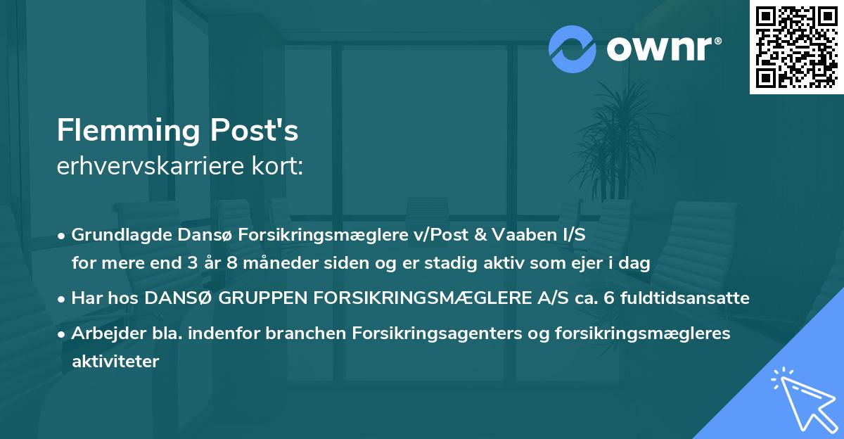 Flemming Post's erhvervskarriere kort