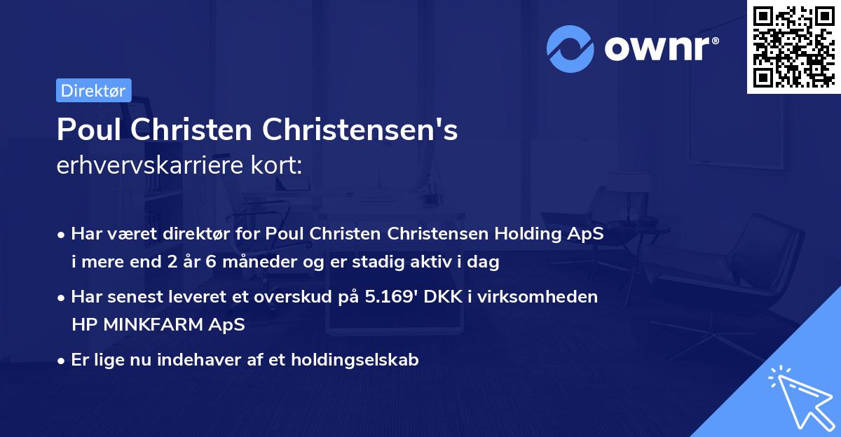 Poul Christen Christensen's erhvervskarriere kort