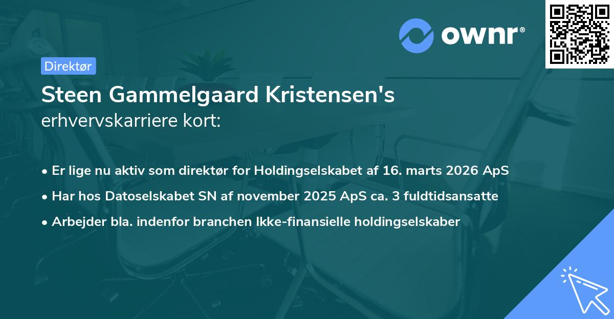 Steen Gammelgaard Kristensen's erhvervskarriere kort