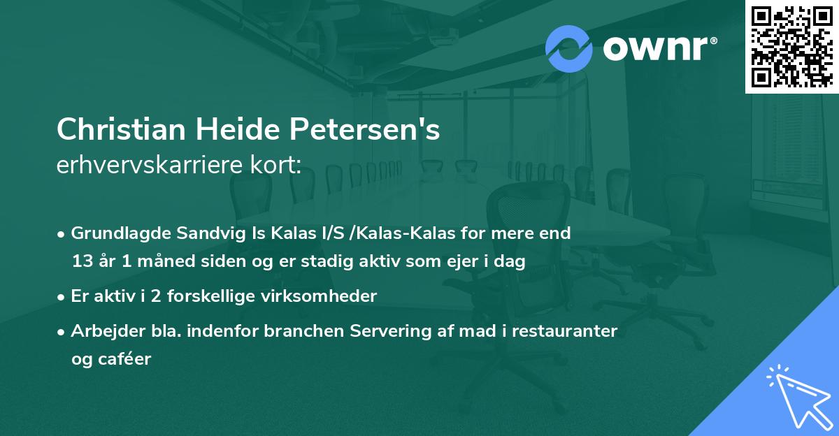 Christian Heide Petersen's erhvervskarriere kort