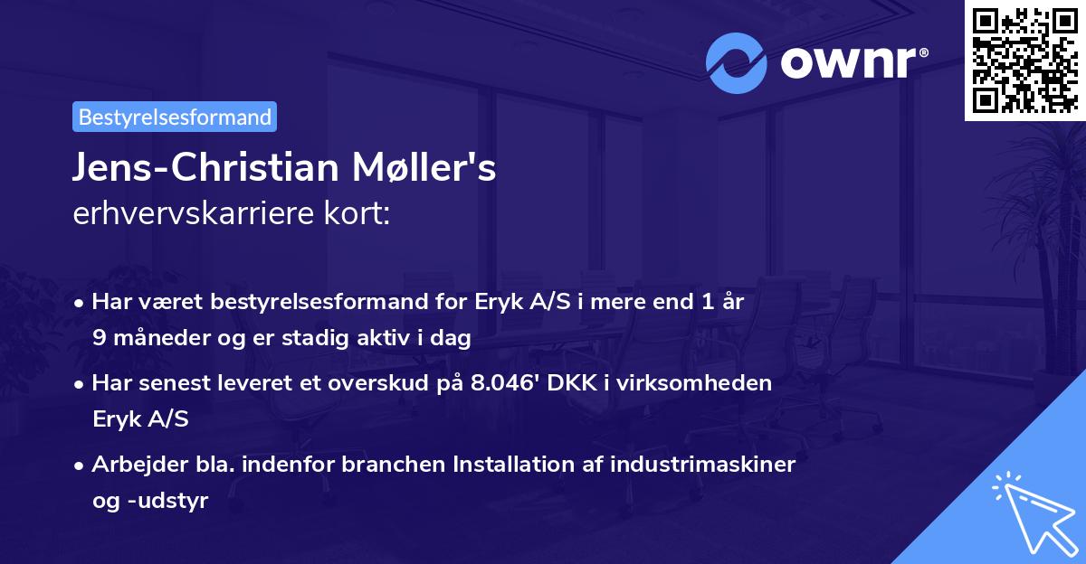Jens-Christian Møller's erhvervskarriere kort