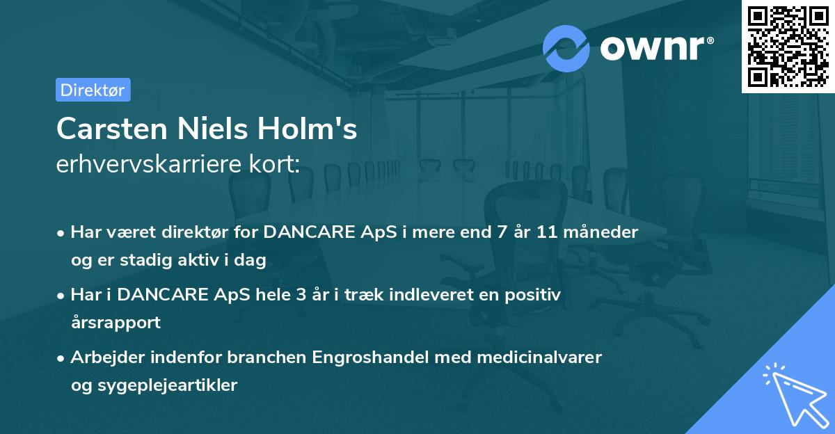 Carsten Niels Holm's erhvervskarriere kort